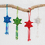 Glass beaded ornaments, 'Colorful Fleeting Stars' (set of 4) - Glass Beaded Star Ornaments in Assorted Colors (Set of 4) thumbail