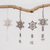 Glass beaded ornaments, 'Grey Fleeting Stars' (set of 4) - Glass Beaded Star Ornaments from Guatemala (Set of 4) thumbail