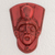Resin mask, 'Taínos in Red' - Handcrafted Red Resin and Fiberglass Decorative Wall Mask