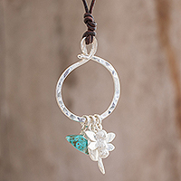 Fine silver pendant necklace, 'Natural Guardian' - Fine Silver Dragonfly Pendant Necklace from Guatemala