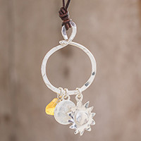 Citrine pendant necklace,