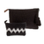Cotton handbags, 'Zigzag Night' (pair) - Hand-Crocheted Cotton Handbags with White Zigzags (Pair) (image 2a) thumbail