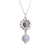Jade pendant necklace, 'Lilac Gerbera' - Floral Lilac Jade Pendant Necklace from Guatemala thumbail
