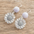 Jade dangle earrings, 'Lilac Gerbera' - Floral Lilac Jade Dangle Earrings from Guatemala (image 2b) thumbail