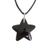 Jade pendant necklace, 'Dark Night Star' - Handcrafted Black Jade Star on Cotton Cord Pendant Necklace (image 2b) thumbail