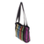 Baumwoll-Einkaufstasche - Bunte vertikale Streifen auf schwarzem handgewebter Baumwoll-Einkaufstasche