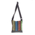 Cotton shoulder bag, 'Island Fiesta' - Colorful Vertical Stripes on Black Cotton Shoulder Bag (image 2c) thumbail