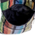 Cotton shoulder bag, 'Island Fiesta' - Colorful Vertical Stripes on Black Cotton Shoulder Bag (image 2d) thumbail