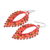 Glass beaded dangle earrings, 'Burning Leaves' - Glass Beaded Dangle Earrings in Orange from El Salvador (image 2c) thumbail