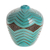 Keramische dekorative Vase, 'Stellare Texturen'. - Handgefertigte grüne Keramik-Dekorvase aus Nicaragua