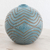 Ceramic decorative vase, 'Harmonic Geometry' - Blue Ceramic Decorative Vase with Zigzag Patterns thumbail