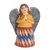 Ceramic statuette, 'Faithful Angel' - Hand-Painted Yellow Ceramic Angel Statuette from Nicaragua