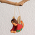 Terracotta ornament, 'Angel of the Sky' - Hand Painted Terracotta Angel Ornament thumbail
