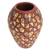 Ceramic decorative vase, 'Magical Elegance' - Hand-Painted Earth-Tone Ceramic Decorative Vase
