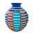 Ceramic decorative vase, 'Color and Harmony' - Hand-Painted Rectangle Motif Ceramic Decorative Vase