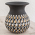 Ceramic decorative vase, 'Geometry Night' - Hand-Painted Geometric Ceramic Decorative Vase in Black thumbail