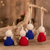 Cotton ornaments, 'Angelic Love' (set of 4) - Red and Blue Cotton Angel Ornaments (Set of 4) thumbail