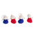 Cotton ornaments, 'Angelic Love' (set of 4) - Red and Blue Cotton Angel Ornaments (Set of 4) (image 2a) thumbail