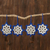 Handgehäkelte Ornamente, (4er-Set) - Handgehäkelte Schneeflocken-Ornamente in Saphir (4er-Set)