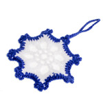 Hand-crocheted ornaments, 'Sapphire Snowflakes' (set of 4) - Hand-Crocheted Snowflake Ornaments in Sapphire (Set of 4)