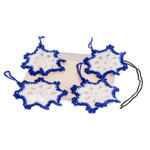 Hand-crocheted ornaments, 'Sapphire Snowflakes' (set of 4) - Hand-Crocheted Snowflake Ornaments in Sapphire (Set of 4)