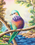 'Lilac-Breasted Roller' - Realist Lilac-Breasted Roller Painting from Guatemala thumbail