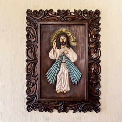 Wood relief panel, He Is Risen