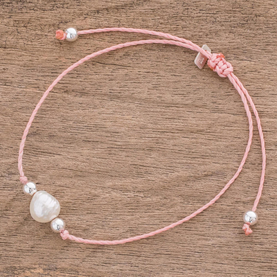 Cultured pearl pendant bracelet, 'Glowing Enchantment' - Cultured Pearl Pendant Bracelet from Guatemala