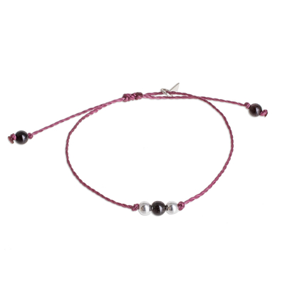 Garnet Pendant Bracelet from Guatemala