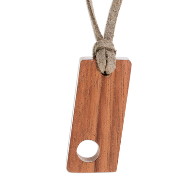 Abstract Jobillo Wood Pendnant Necklace from Guatemala