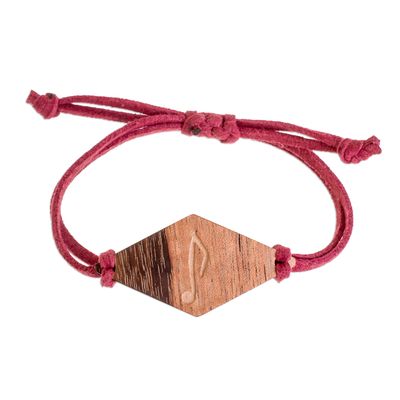 Jobillo Wood Rhombus Pendant Bracelet from Guatemala