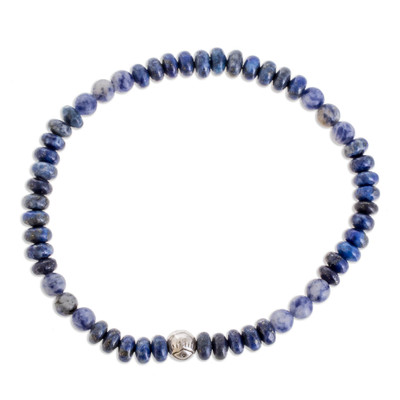 Sodalite and Jasper Beaded Stretch Bracelet from Guatemala