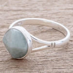 Jade cocktail ring, 'Facet Beauty' - Circular Jade Cocktail Ring from Guatemala