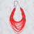 Ceramic beaded strand necklace, 'Summery Breeze in Red' - Ceramic Beaded Strand Statement Necklace in Red (image 2b) thumbail