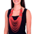 Ceramic beaded strand necklace, 'Summery Breeze in Red' - Ceramic Beaded Strand Statement Necklace in Red (image 2d) thumbail