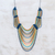 Ceramic beaded strand necklace, 'Summery Breeze in Multicolor' - Ceramic Beaded Strand Statement Necklace in Multicolor (image 2) thumbail