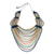 Ceramic beaded strand necklace, 'Summery Breeze in Multicolor' - Ceramic Beaded Strand Statement Necklace in Multicolor (image 2c) thumbail