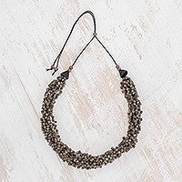 Ceramic beaded torsade necklace,