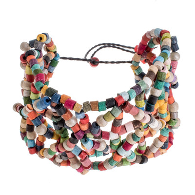 Ceramic Beaded Wristband Bracelet in Multicolor