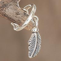 Sterling silver ear cuff, 'Freedom Feather'