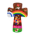 Wood wall cross, 'Family of Love' - Hand-Painted Pinewood Wall Cross from El Salvador (image 2a) thumbail