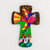 Wood wall cross, 'Bird of Peace' - Colorful Pinewood Wall Cross from El Salvador (image 2) thumbail