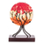 Art glass sculpture, 'Fruit of Life in Red' - Circular Art Glass Sculpture in Red from El Salvador (image 2a) thumbail