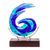 Art glass sculpture, 'Ocean Breeze' - Abstract Art Glass Sculpture in Blue from El Salvador (image 2c) thumbail
