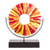 Art glass sculpture, 'Fiery Inspiration' - Circular Art Glass Sculpture in Red-Orange from El Salvador (image 2a) thumbail