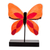 Art glass sculpture, 'Flight of Color in Red' - Art Glass Butterfly Sculpture in Orange from El Salvador (image 2a) thumbail