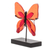 Art glass sculpture, 'Flight of Color in Red' - Art Glass Butterfly Sculpture in Orange from El Salvador (image 2b) thumbail