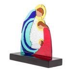 Art glass nativity sculpture, 'Life and Love' - Colorful Art Glass Nativity Sculpture from El Salvador