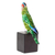 Art glass sculpture, 'Orange-Face Parakeet' - Art Glass Parakeet Sculpture from El Salvador