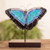 Art glass sculpture, 'Morpheus Flight' - Art Glass Morpheus Butterfly Sculpture from El Salvador thumbail